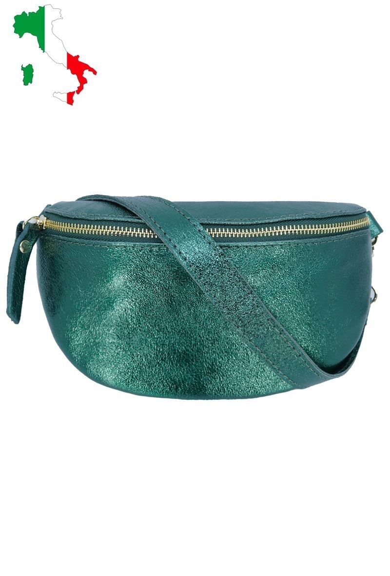 Sac banane cuir irisé avec fermeture métallique Taille M