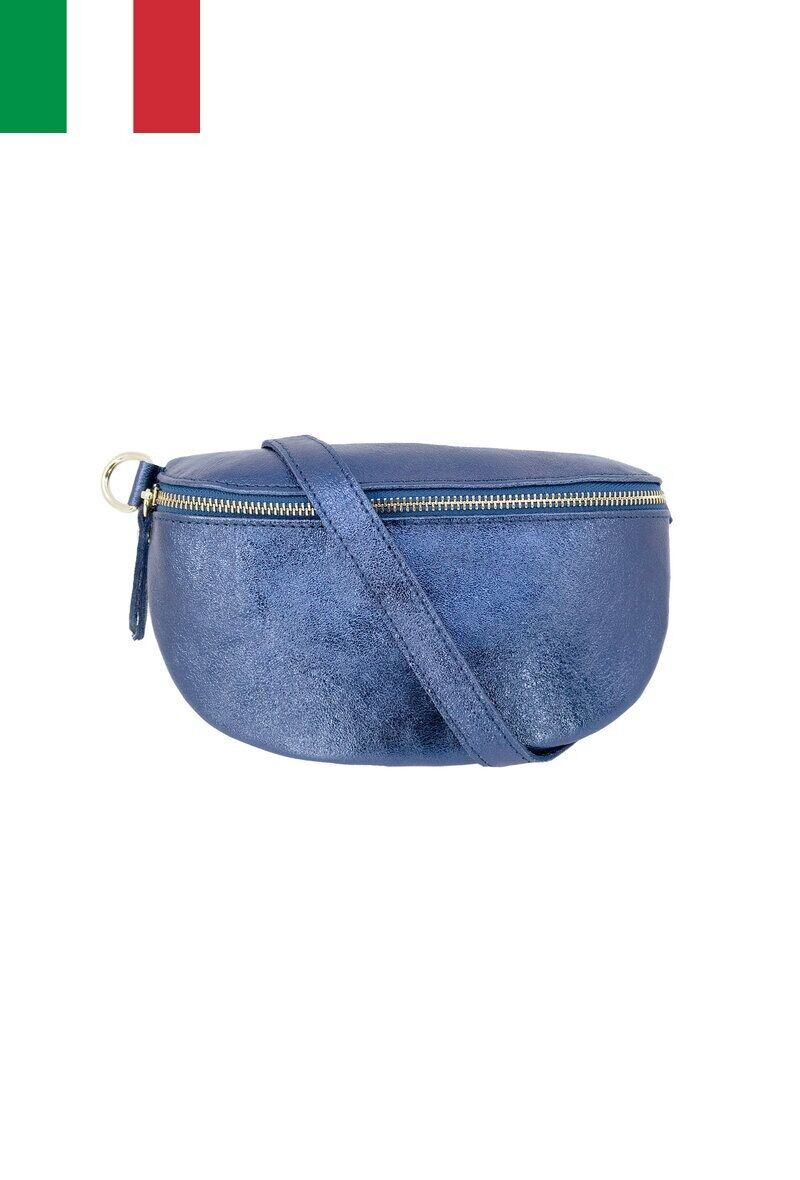 Sac banane cuir irisé avec fermeture métallique Taille M