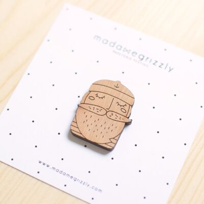 Wooden brooch "Marin" _4064_