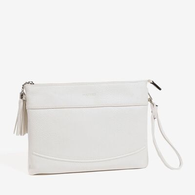 Weiße Handtasche, Geldbörsen-Serie – 29 x 21 cm