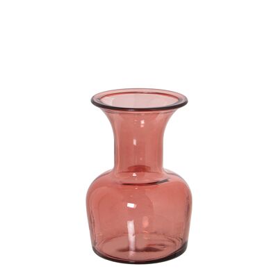 VASO IN VETRO RICICLATO 20CM ROSA _°12X20CM BOCCA:°9/°5CM ST11098