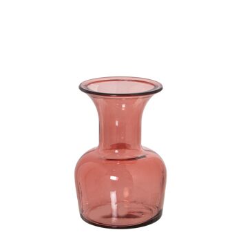 VASE VERRE RECYCLÉ 20CM ROSE _°12X20CM BOUCHE:°9/°5CM ST11098 1