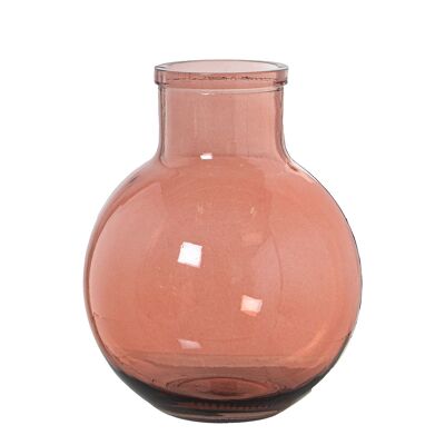 VASE AUS RECYCELTEM GLAS 8L ROSA °8X31CM ST11078