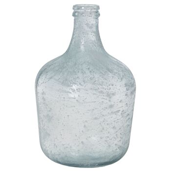 PORTE VASE VERRE RECYCLÉ 12L BLANC °26X42CM ST11052 1