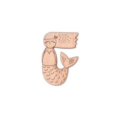 Wooden brooch "Mermaid" _2161_