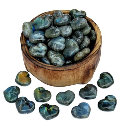 Pierre de cœur gonflée Flash Labradorite (30 mm)