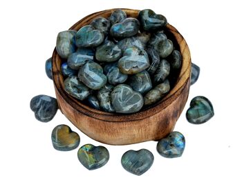 Pierre de cœur gonflée Flash Labradorite (30 mm) 4