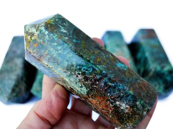 Tour de Cristal de Chrysocolle Naturelle (110mm) 4