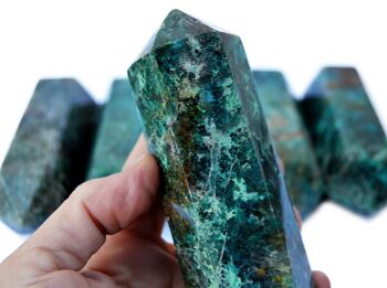 Tour de Cristal de Chrysocolle Naturelle (110mm) 7