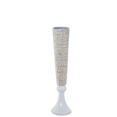 VASO MADREPERLA 91CM CON PIEDE IN RESINA BIANCA _°17X91CM ST53154