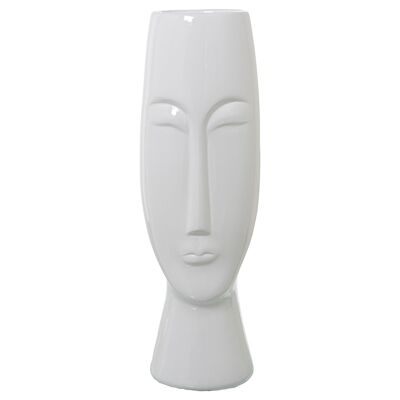 JARRÓN ROSTRO CERAMICA BLANCOBRILLO _°15X50CM ST61066