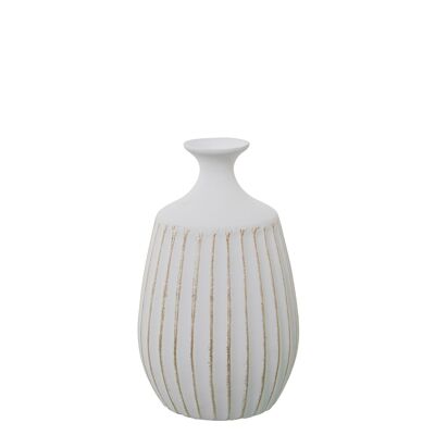 CERAMIC GROVE VASE 32CM MATTE WHITE/GOLD _°19X32CM ST60983