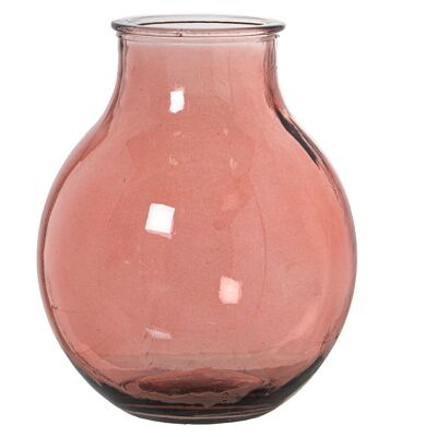 RECYCLED GLASS VASE 12L PINK °29X36CM ST11081