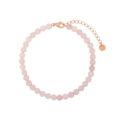 Bracelet perlé de quartz rose