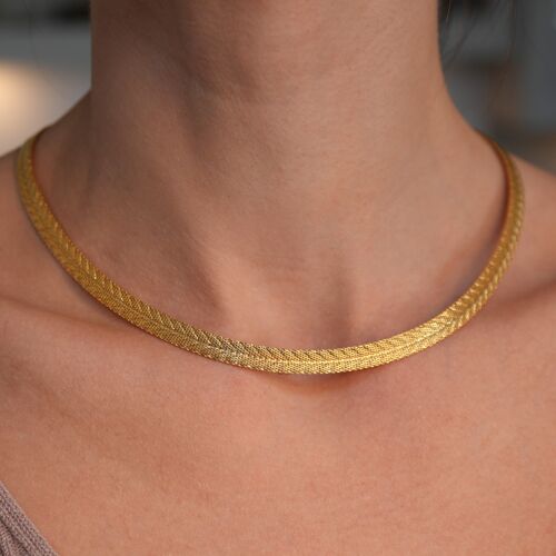 Vintage Textured Skinny Cuff Necklace