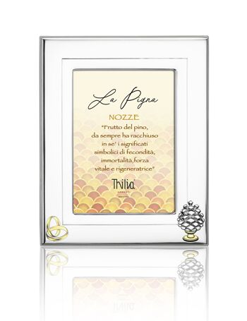 Cadre Photo 18x24 cm Argent "Pigna" Ligne de Mariage 1