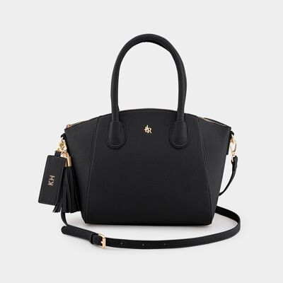 Bolso midi con asa superior Zander en negro