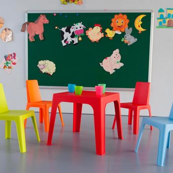 Table de jardin carrée en plastique pour enfants Julieta à quatre places 50 cm x 50 cm - Par Resol 2