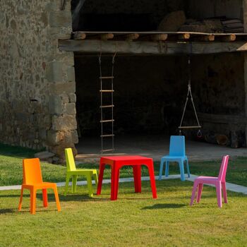 Table de jardin carrée en plastique pour enfants Julieta à quatre places 50 cm x 50 cm - Par Resol 4