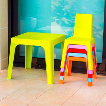 Table de jardin carrée en plastique pour enfants Julieta à quatre places 50 cm x 50 cm - Par Resol 8