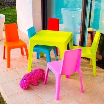 Table de jardin carrée en plastique pour enfants Julieta à quatre places 50 cm x 50 cm - Par Resol 9