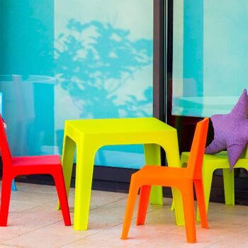 Table de jardin carrée en plastique pour enfants Julieta à quatre places 50 cm x 50 cm - Par Resol 10