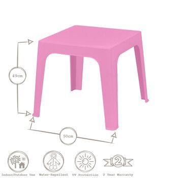 Table de jardin carrée en plastique pour enfants Julieta à quatre places 50 cm x 50 cm - Par Resol 24