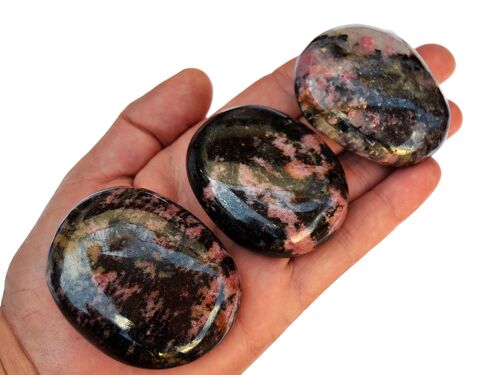 Natural Rhodonite Palm Stone (40mm - 70mm)