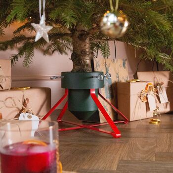 Support d'arbre de Noël classique vert et rouge - Par Harbour Housewares 2