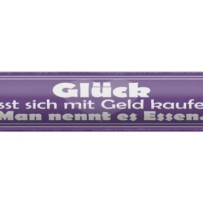 Blechschild Spruch 46x10cm Glück lässt sich mit Geld kaufen