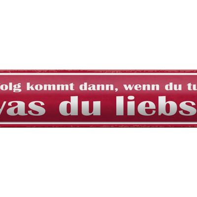 Blechschild Spruch 46x10cm Erfolg du tust was du liebst Dekoration