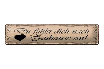 Plaque en tôle disant 46x10cm You feel like home decoration 1