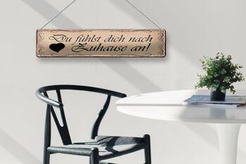 Plaque en tôle disant 46x10cm You feel like home decoration 4