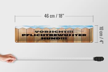 Panneau en étain disant 46x10cm, décoration de chien prudent 5