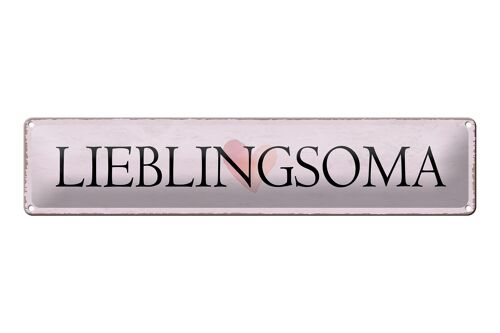 Blechschild Hinweis 46x10cm Lieblingsoma Herz Geschenk Dekoration