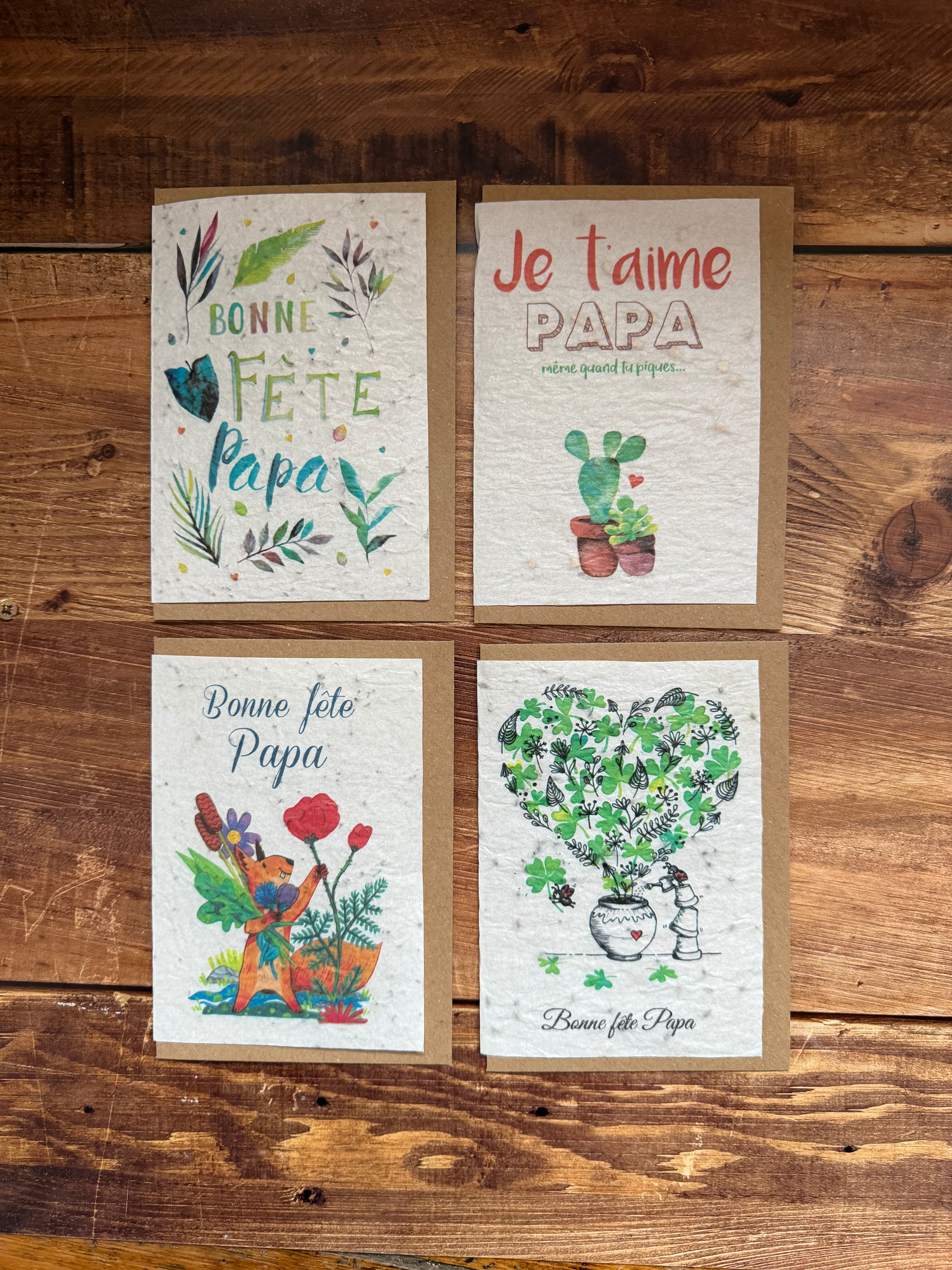 Seeded greeting card to plant Father's Day in a set of 3 x 4
