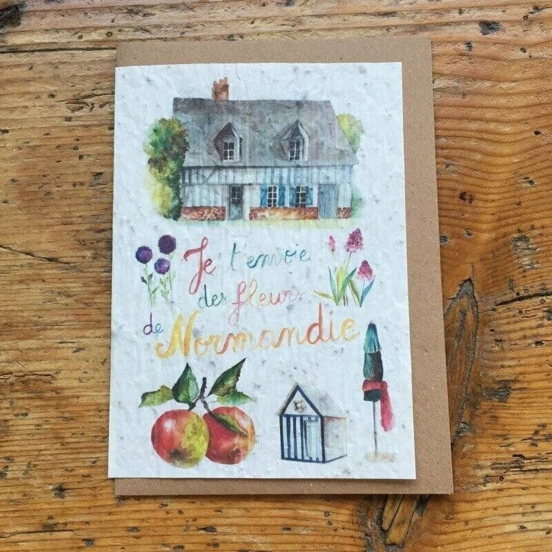 Biglietto di auguri seminato per piantare la Normandia in lotto da 1 x 5