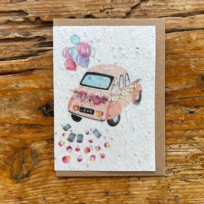 Seeded greeting card to plant 2CV / in English batch of 5