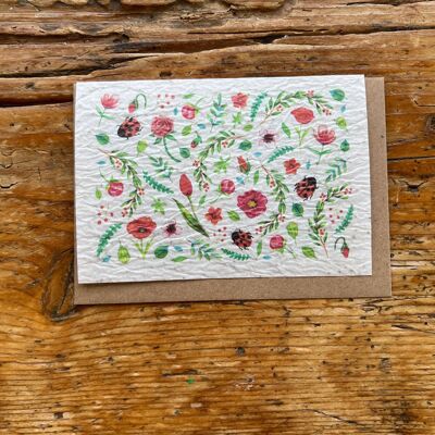 Carte de vœux ensemencée à planter Coccinelle / en lot de anglais par 5
