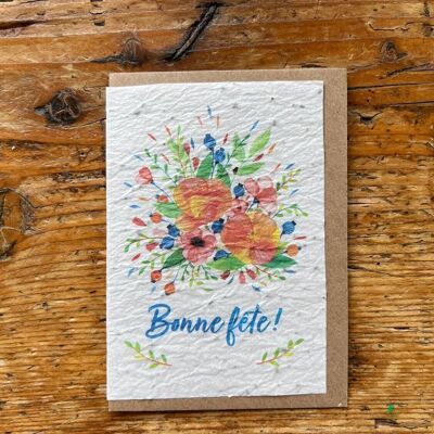 Carte de vœux ensemencée à planter Bonne fête