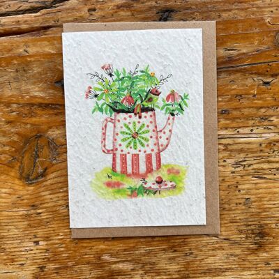 Carte de vœux ensemencée à planter Thé à la menthe / en lot de anglais par 5