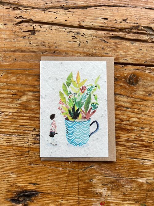 Carte de vœux ensemencée ! en allemand! à planter infusion à planter  par 5