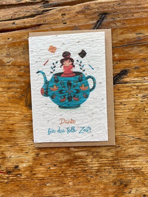 Carte de vœux ensemencée à planter merci à planter / en Allemand