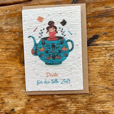 Carte de vœux ensemencée à planter merci à planter / en Allemand