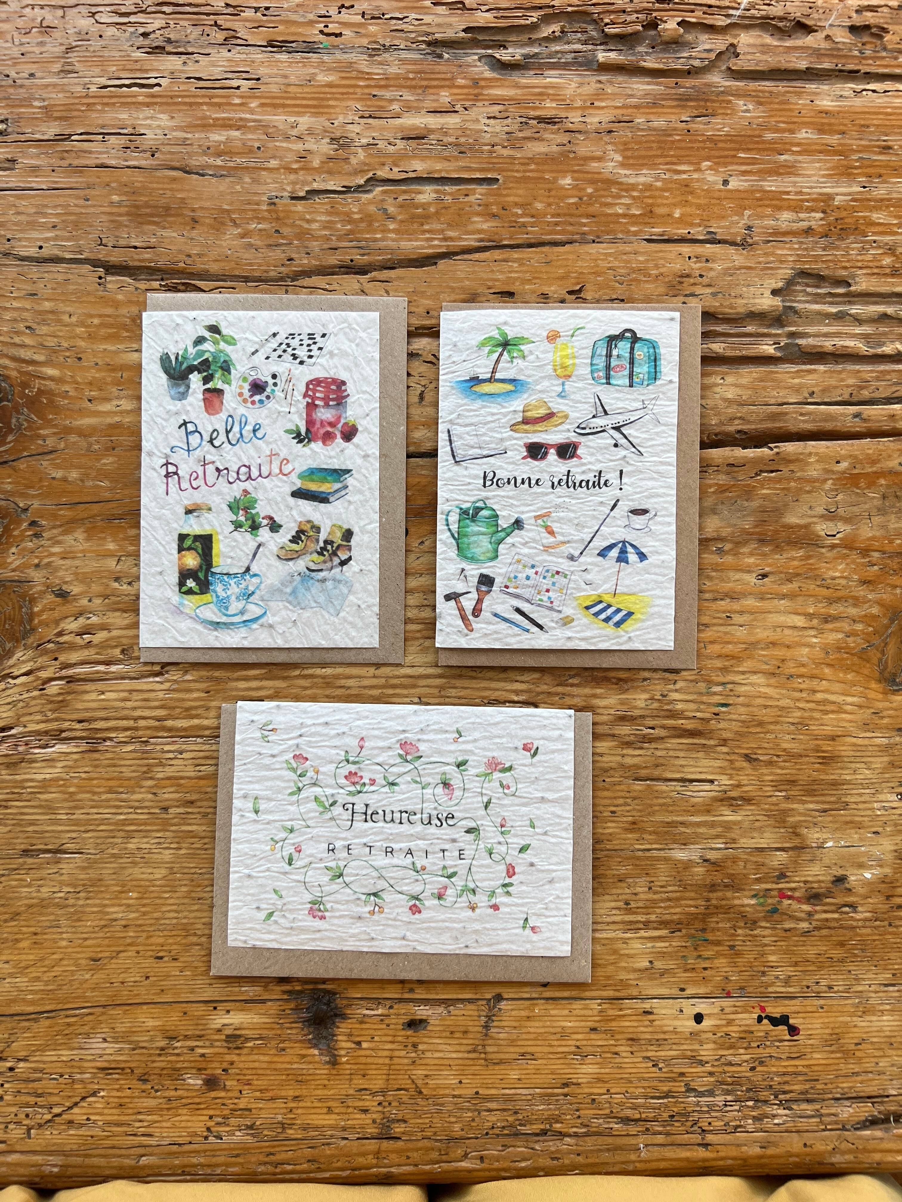 Biglietto d'auguri seminato per la pensione delle piante in set da 3 x 5