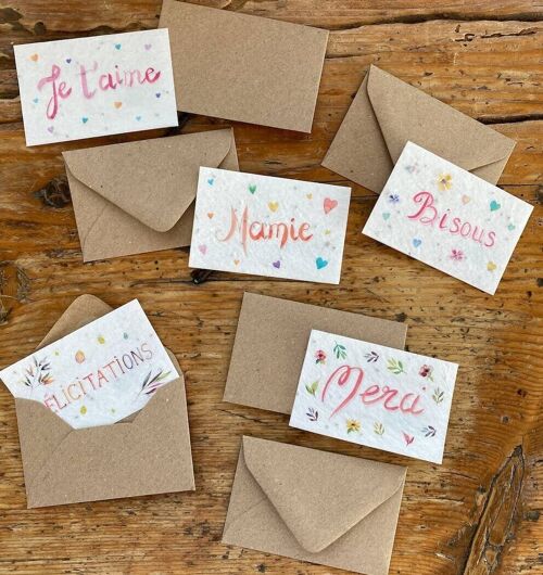 Minis enveloppes krafts pour mini cartes à planter par 20