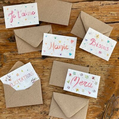 Mini sobres kraft para mini tarjetas para plantar por 20