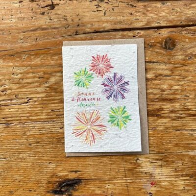 Gesäte Grußkarte zum Pflanzen von Frohes Neues Jahr pro 5 Stück