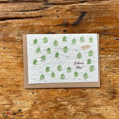 Seeded greeting card to plant Happy Holidays per 5 (aromatic herbs)