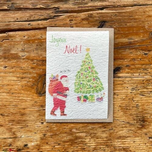 Carte de vœux ensemencée à planter Joyeux Noël  (graine de coquelicots)